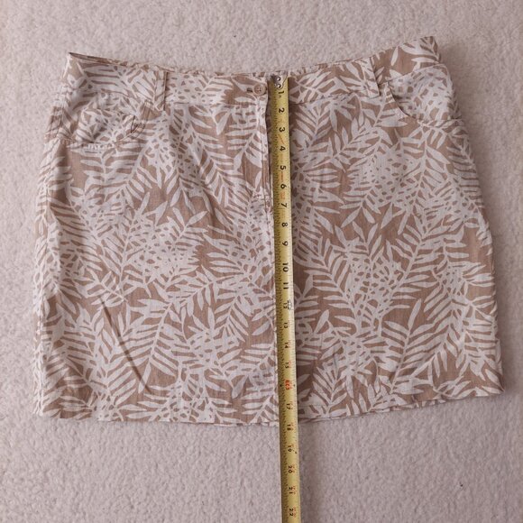 Tommy Bahama Relax Skirt Linen Lace Fern White Khaki Women's Sz 16 NWT - Picture 9 of 14
